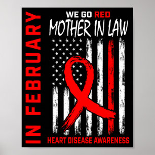 Poster En février, portez du rouge, maladie cardiaque de