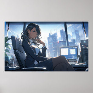 Poster En fin d'après-midi dans mon bureau