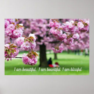 Poster en fleurs de cerisiers roses