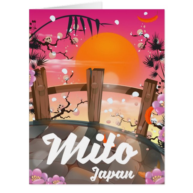 Poster en fleurs de Mito Japon. (Devant)