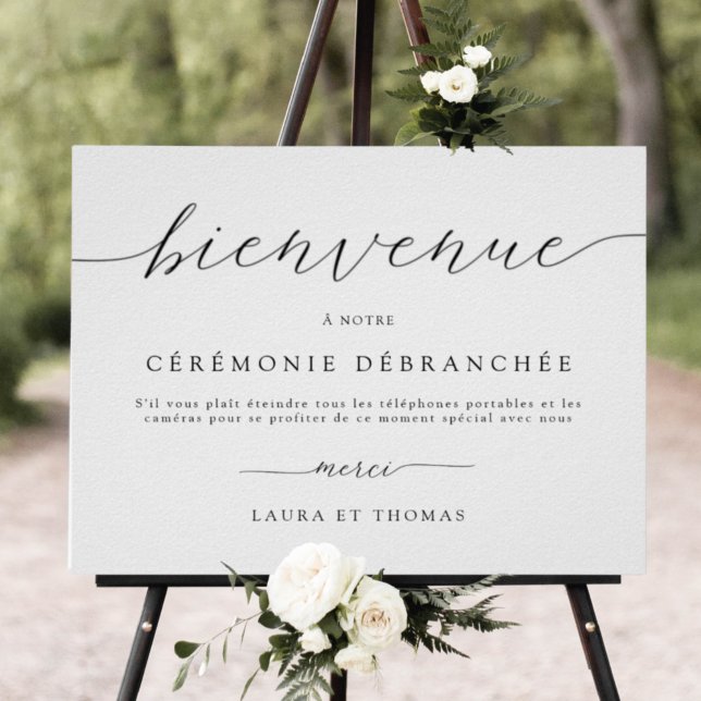 Poster En français, bienvenue à Unplugged Ceremony Sign (Créateur téléchargé)