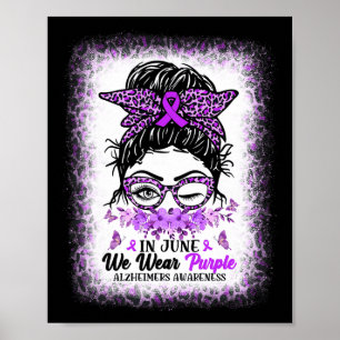 Poster En Juin Nous Portons Violet Alzheimer Sensibilisat