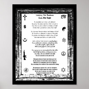 Poster En Laissant L'Obscurité, Entrez Dans La Lumière