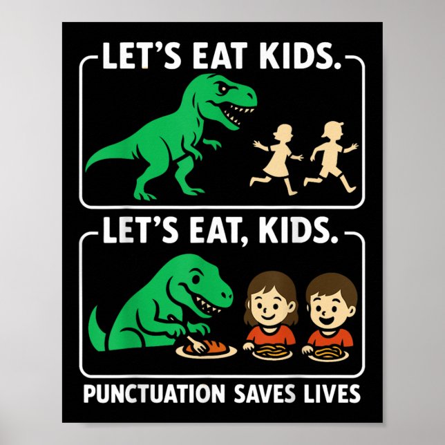 Poster En letton Eat Kids Punctuation Saves Lives Funny G (Devant)