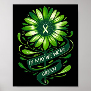 Poster En Mai, Nous Portons Un Bâton Vert De Sensibilisat