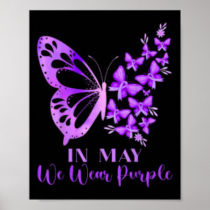 Poster En Mai Nous Portons Violet Papillon Lupus Sensibil