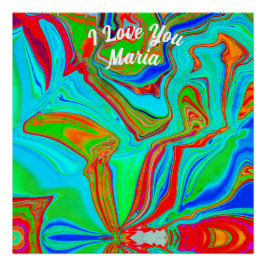 Poster en marbre Abstrait liquide coloré brillant