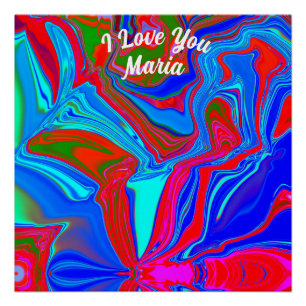 Poster en marbre Abstrait liquide coloré brillant