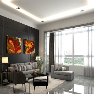 Poster en marbre Abstrait liquide coloré brillant