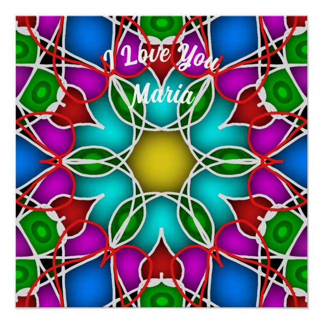 Poster en marbre Abstrait liquide coloré brillant (Devant)