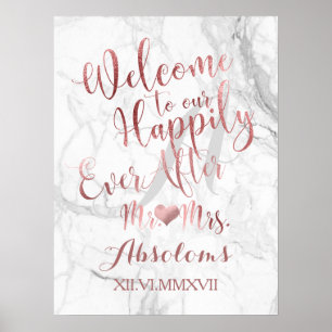 Poster en marbre de PixDezines/Faux Rose Gold/Réce