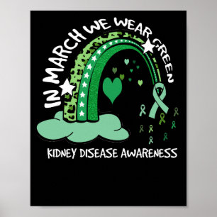 Poster En Mars Nous Portons Vert Arc-En-Ciel Maladie Du R