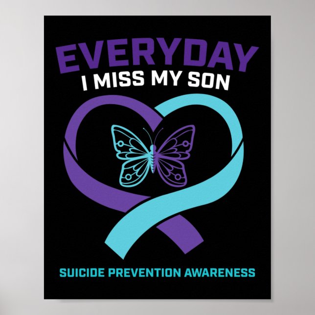 Poster En Mémoire Affectueuse Fils Prévention du Suicide  (Devant)