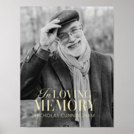 Poster En Mémoire Affectueuse Mémorial Photo Moderne Élég