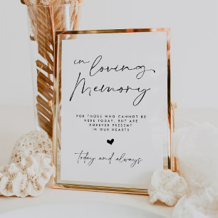 Poster En Mémoire Aimante Panneau de Mariage Minimalist