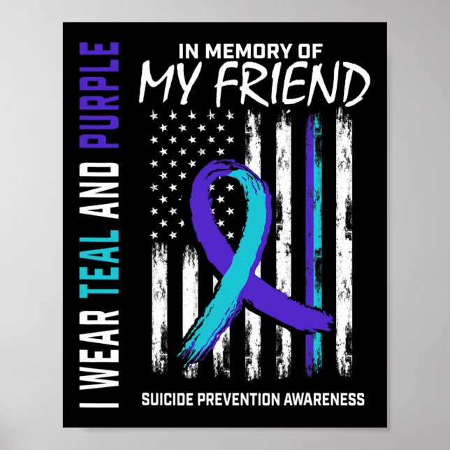 Poster En mémoire Ami Prévention du suicide Amer (Devant)