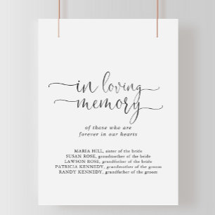 Poster En Mémoire Amour Écriture Élégante