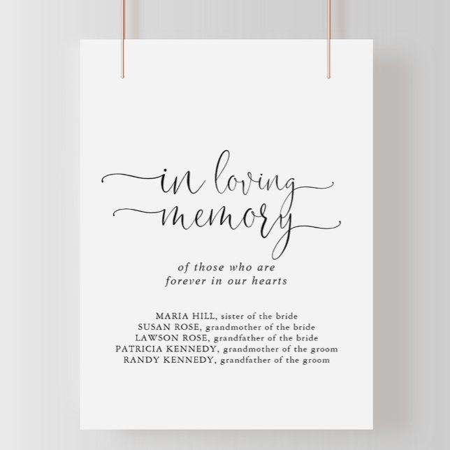 Poster En Mémoire Amour Écriture Élégante (Créateur téléchargé)