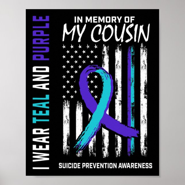 Poster En mémoire Cousin Prévention du suicide Amer (Devant)