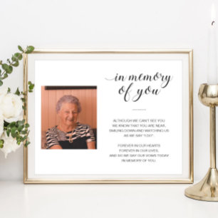 Poster En Mémoire De Vous Poème Mémorial Mariage Photo