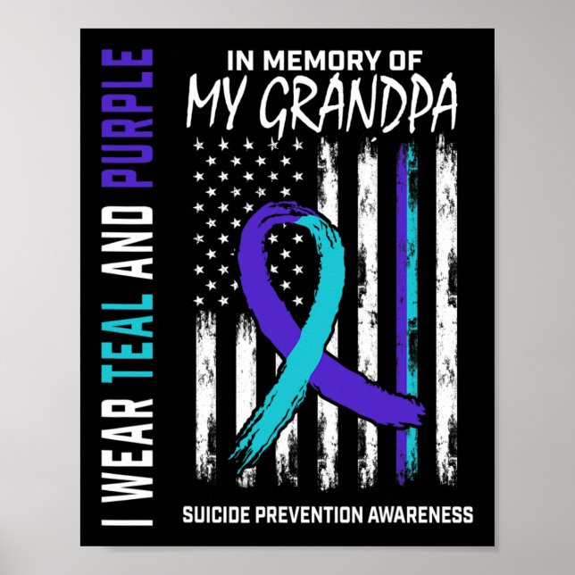Poster En Mémoire Grand-Père Prévention Suicide Ame (Devant)