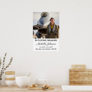 Poster En Mémoire Souvenir Photo Funérailles Aviation