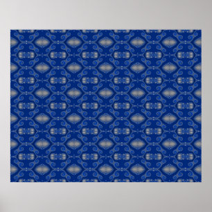 Poster en Mosaïque Argent Bleu