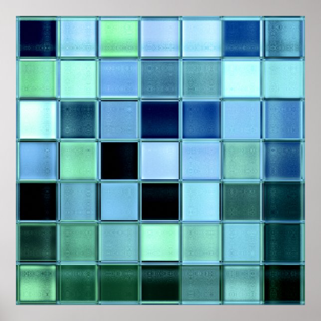 Poster en mosaïque en verre du lac jusqu'à 28x28 (Devant)