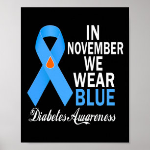 Poster En Novembre Nous Portons Bleu Diabète Sensibilisat