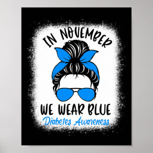 Poster En Novembre Nous Portons Bleu Diabète Sensibilisat