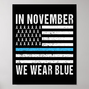 Poster En Novembre Nous Portons Bleu Mois de sensibilisat