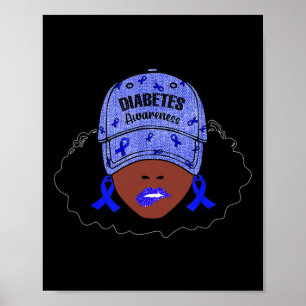Poster En Novembre Nous Portons Blue Black Girl Diabetes