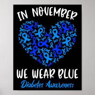 Poster En novembre, nous portons Blue Cure Diabète Sensib