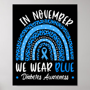 Poster En novembre, nous portons Blue Diabetes Sensibilis