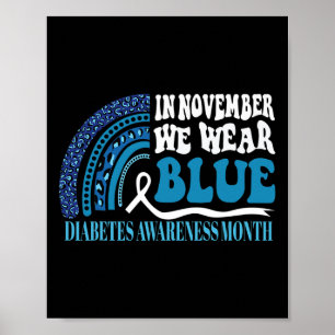Poster En Novembre Nous Portons Blue Rainbow Diabetes Awa