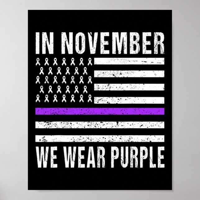 Poster En Novembre Nous Portons Violet Cancer Pancréatiqu (Devant)