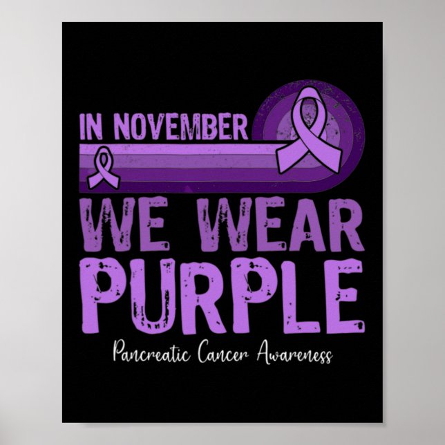 Poster En Novembre Nous Portons Violet Cancer Pancréatiqu (Devant)