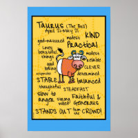 Poster en nuage de mots Taurus