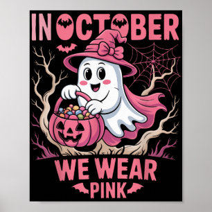 Poster En Octobre Nous Portons Chemise Rose Certifié Canc