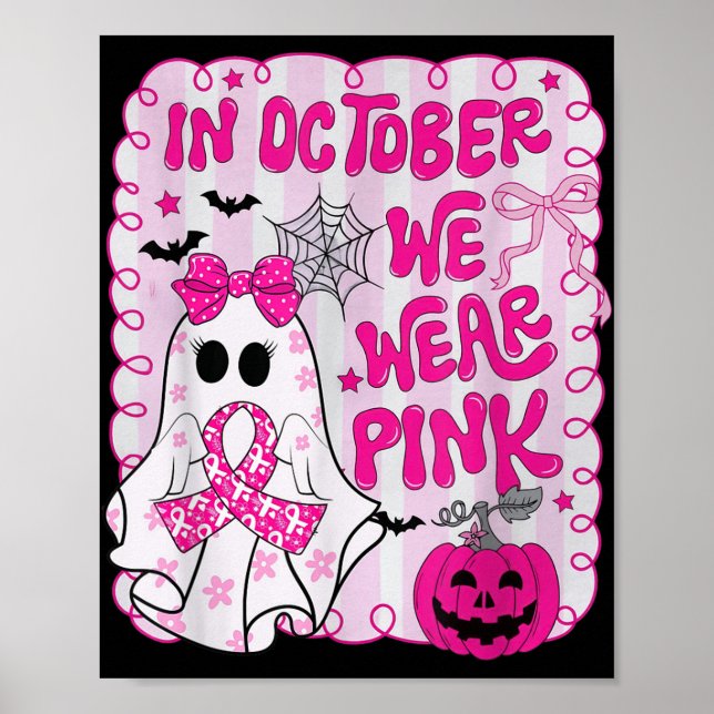 Poster En Octobre Nous Portons Chemise Rose Fantôme Cance (Devant)