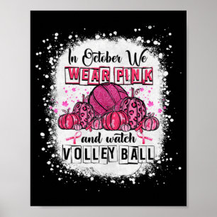 Poster En octobre, nous portons le volleyball rose Cancer