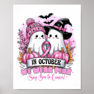 Poster En Octobre Nous Portons Nk Ghost Halloween Cance d