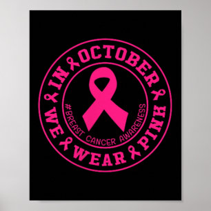 Poster En Octobre, Nous Portons Pink Breast Cancer Sensib