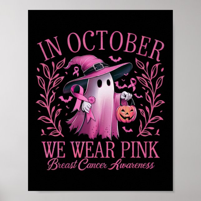 Poster En Octobre, Nous Portons Pink Breast Cancer Sensib (Devant)