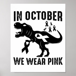 Poster En Octobre Nous Portons Pink Breast Cancer Sensibi