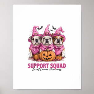 Poster En Octobre Nous Portons Pink Bulldog Halloween Bre