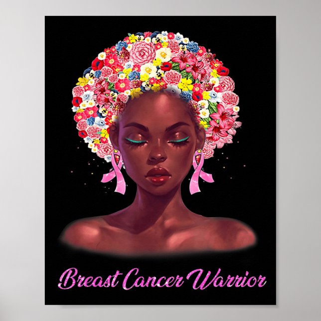 Poster En Octobre Nous Portons Rose Black Femme Cancer Du (Devant)