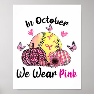 Poster En Octobre Nous Portons Rose Softll Sensibilisatio