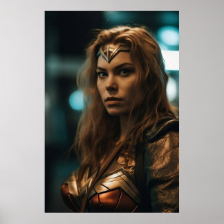 Poster en or et en bronze pour Superhero féminin