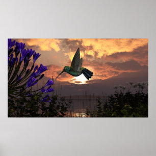 Poster en papier 36"x40" avec "Vol du colibri"